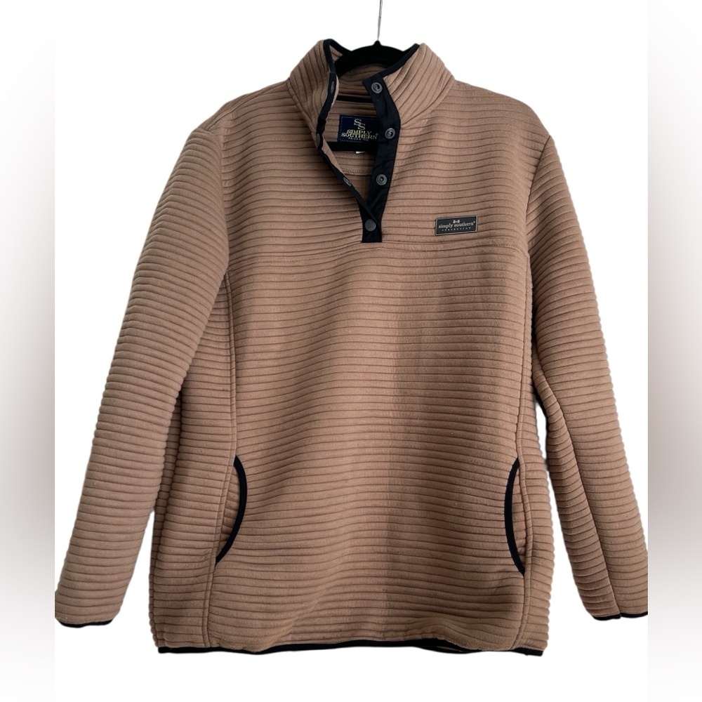 Simply Southern Women’s Brown Ribbed Pullover Size XL